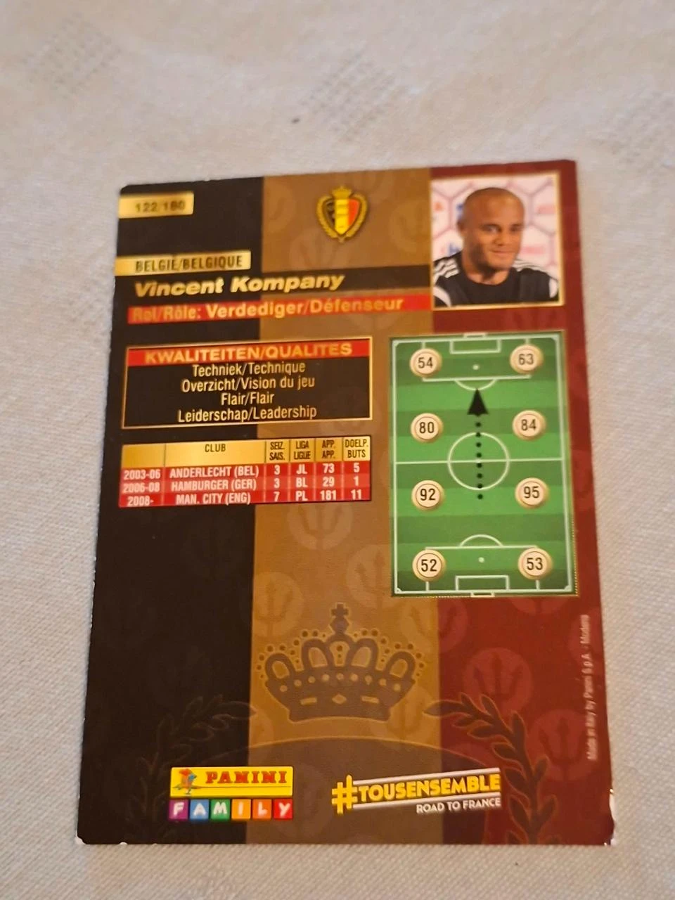 Panini / Football card / Vincent Kompany / Red Devils / Euro 2016 – photo 2